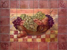 Fruit Tile Backsplash Wilder Rich Kitchen Art Ceramic Mural OB-WR718
