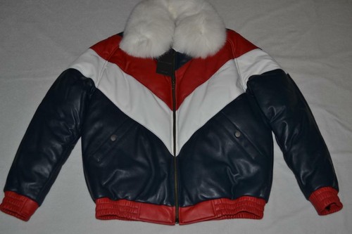 MASON & COOPER OD16 ORIGINAL GOOSE BARON NAVY LEATHER DOWN FILLED V-BOMBER - Picture 4 of 7