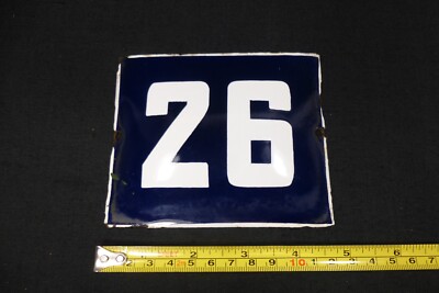 vintage an・an no.26 N° 26 VINTAGE RETRO ANTIQUE BULGARIAN HOUSE NUMBER ENAMEL PLATE
