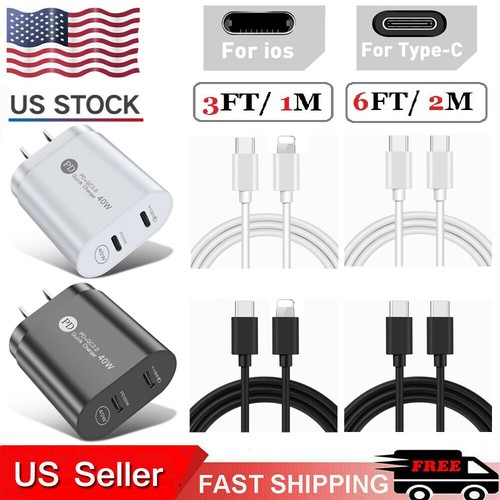40W Super Fast Charging Charger, Dual Ports Fast Charging Block, QC 3.0 Adapter