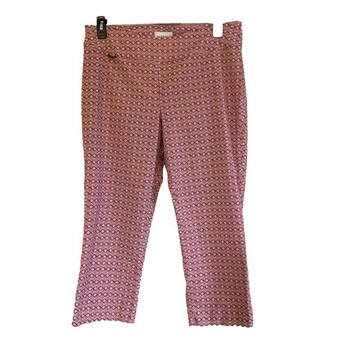 Peck & Peck Damen-Caprihose rosa und orange geometrisch gemustert Größe 16 - Bild 3 von 14