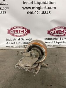 6” x 3” Heavy Duty Poly Caster Wheel with 5” x 7” Mount w/ Brake & Swivel Lock