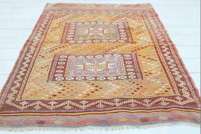 Anatolia Fethiye kleine Kelim Fußmatte, Schlafzimmer Teppich Vorleger Tapis 4...