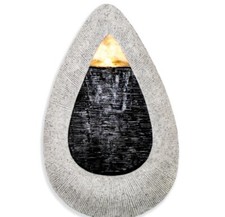 Teardrop Wall Fountain, Make Lemonade, Waterfall Feature, LED Lights