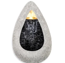 Teardrop Wall Fountain, Make Lemonade, Waterfall Feature, LED Lights