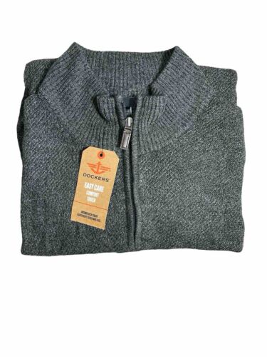 Dockers Knit Sweater Mens XXL Long Sleeve Heavy Fleece Lined 1/4 Zipper - Picture 2 of 11
