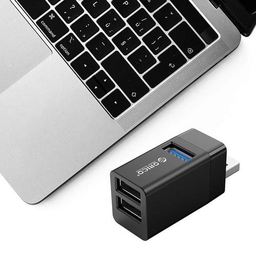 USB 3.0 Mini Hub USB 2.0 HUB Adapter 5 Gbit/s 3-Port USB Splitter (ABS Schwarz) - Bild 8 von 11
