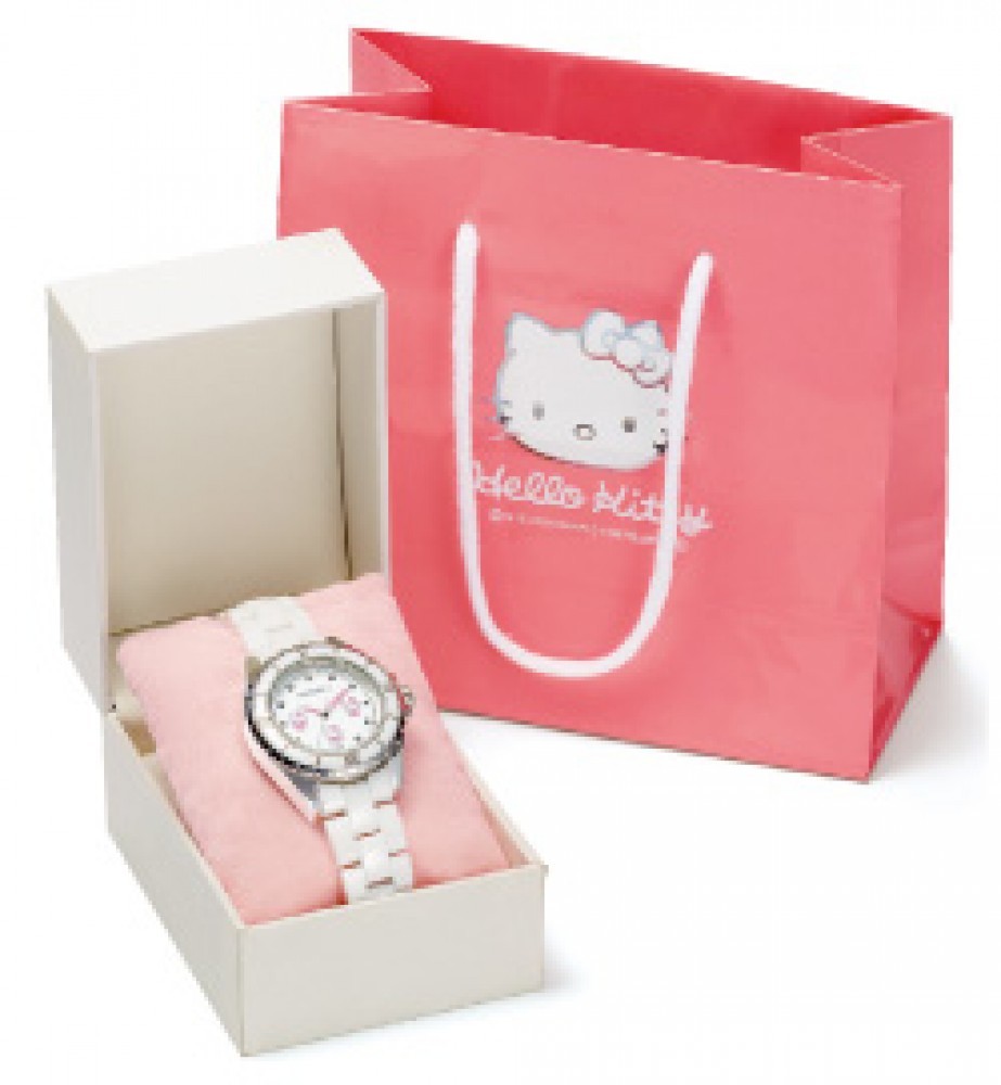 NEW Hello Kitty 35th Luxury White Ceramic Diamond Jewlry Watch