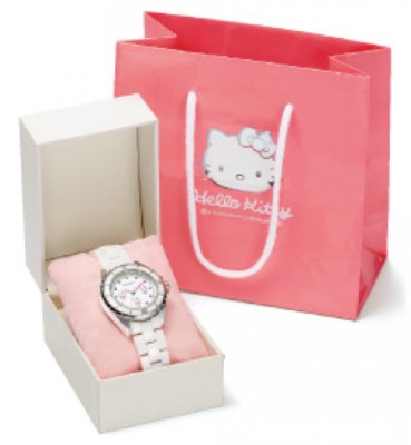 NEW Hello Kitty 35th Luxury White Ceramic Diamond Jewlry Watch