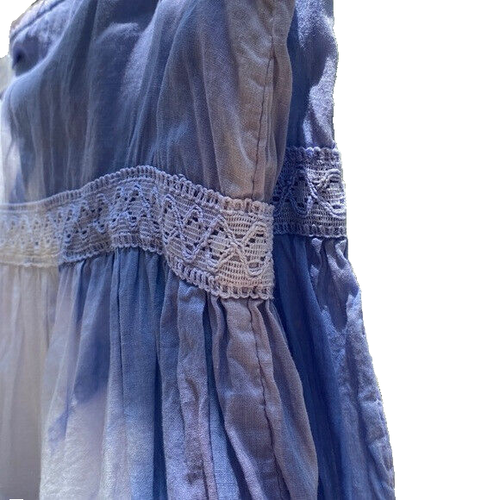 NOS Girls Hippie Tie Dye Skirt Blue White Maxi Midi Crochet Boho Kids Tiered - Picture 4 of 19