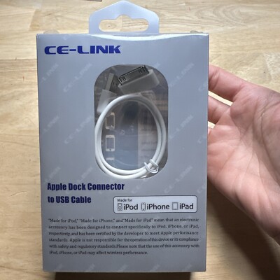 CE-Link Apple Dock Connector To USB Cable 