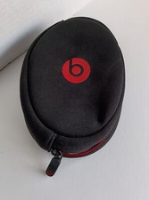 Beats Black Padded Headphone Case Soft Sided Oval Shaped with Zipper - case only
