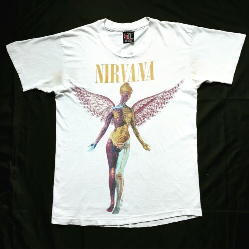 Vintage Nirvana In Utero T-Shirt 90s Single Stitch Band Tee GIANT Tag Fit  Medium