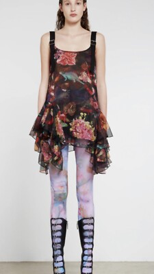 HEAVEN BY MARC JACOBS DRESS PARADISE BLACK MULTI PRINT BUCKLE