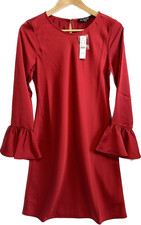 J. Crew Dress Women's Size 0 Bell Sleeves Red $138