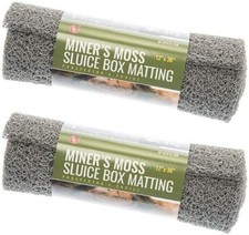 2 Pack of GREY MINER'S MOSS 12X36x10mm Sluice Box Matting, Gold Panning