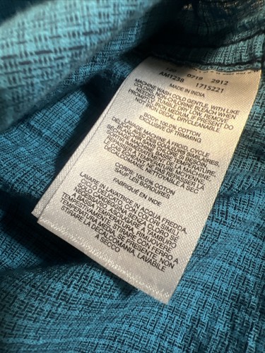 COLUMBIA MENS BUTTON UP SHIRT SIZE MEDIUM TURQUOISE PLAID SHORT SLEEVE COTTON - Picture 10 of 15