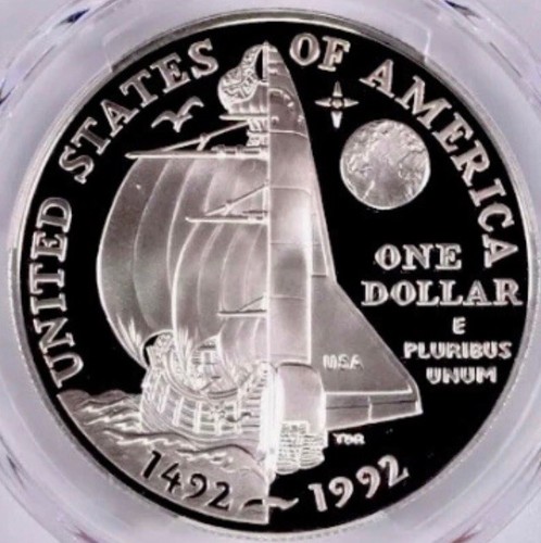 1992-P COLUMBUS Silver Dollar $1 PCGS PR70DCAM💥FLAWLESS QUALITY💥 - Picture 4 of 4