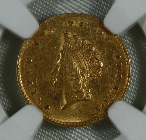 1855 Type 2 USA Gold Dollar. $1. NGC AU details. 