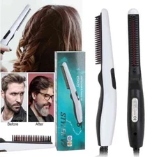 Beard Straightener Comb Quick Heated Brush Styler For Mens Pro Hair Electric