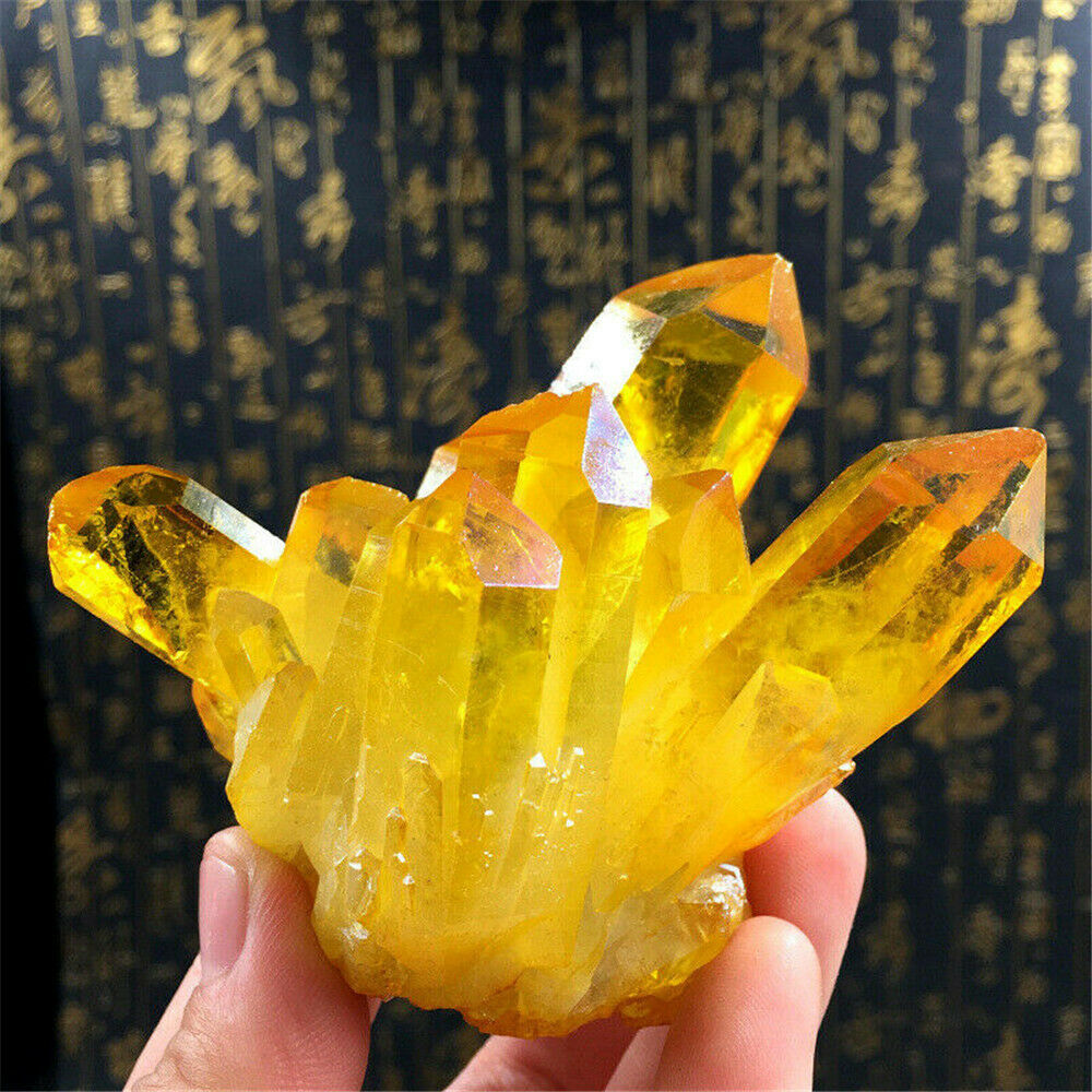 Crystal Stone Citrine Quartz Cluster Crystal Gem Stone Healing Mineral Specimen