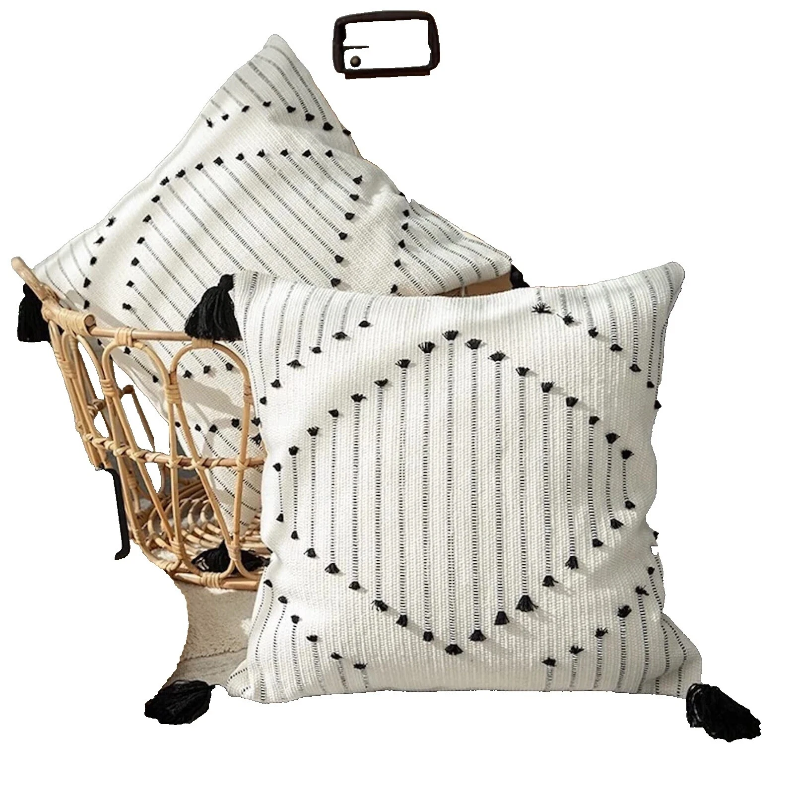 White Living Room 100% Cotton Home Décor Pillows