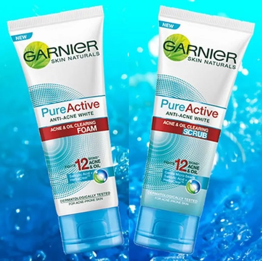 GARNIER PURE ACTIVE 100ml Face Wash Foam Facial Cleanse Anti Acne