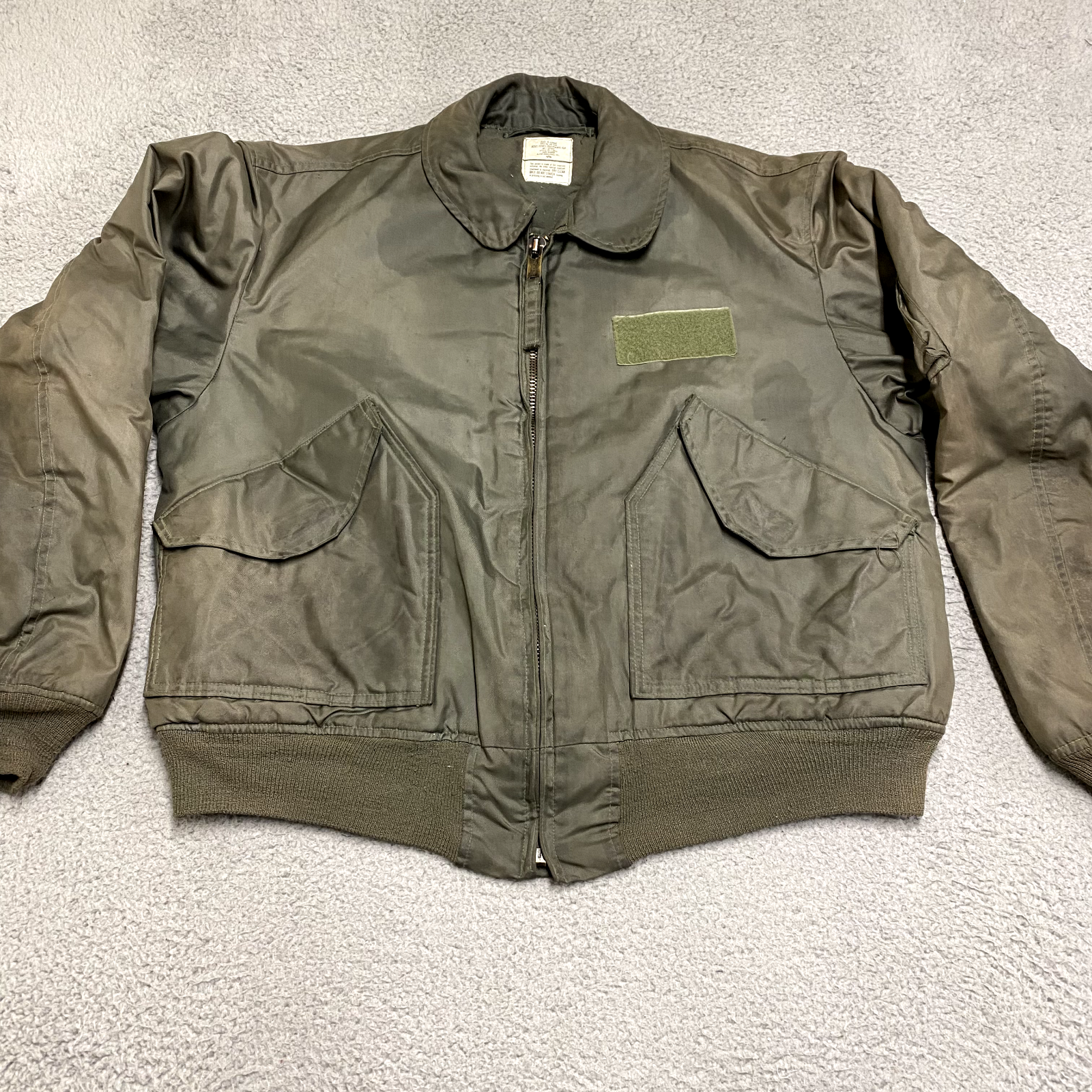 US Army Alpha Industries Flyers Cold Weather Jacket Mens XL 45/P Green Military