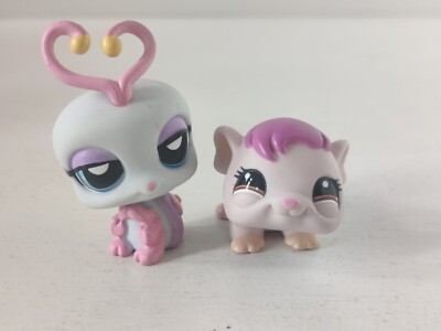 Littlest Pet Shop LPS #1405 1406 Valentine Pets Lovebug Guinea Pig Hasbro 2008