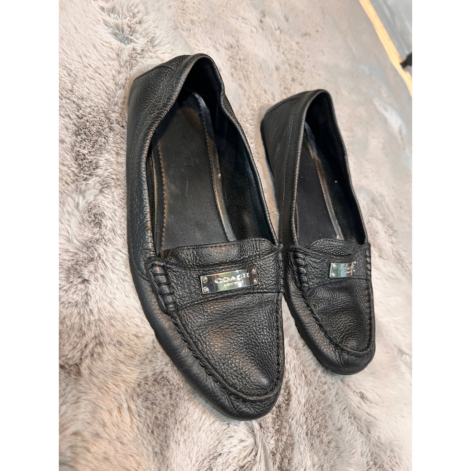 Mocassini Coach Fredrica in pelle nera scarpe eleganti comode 7 5 vestibilità come 8