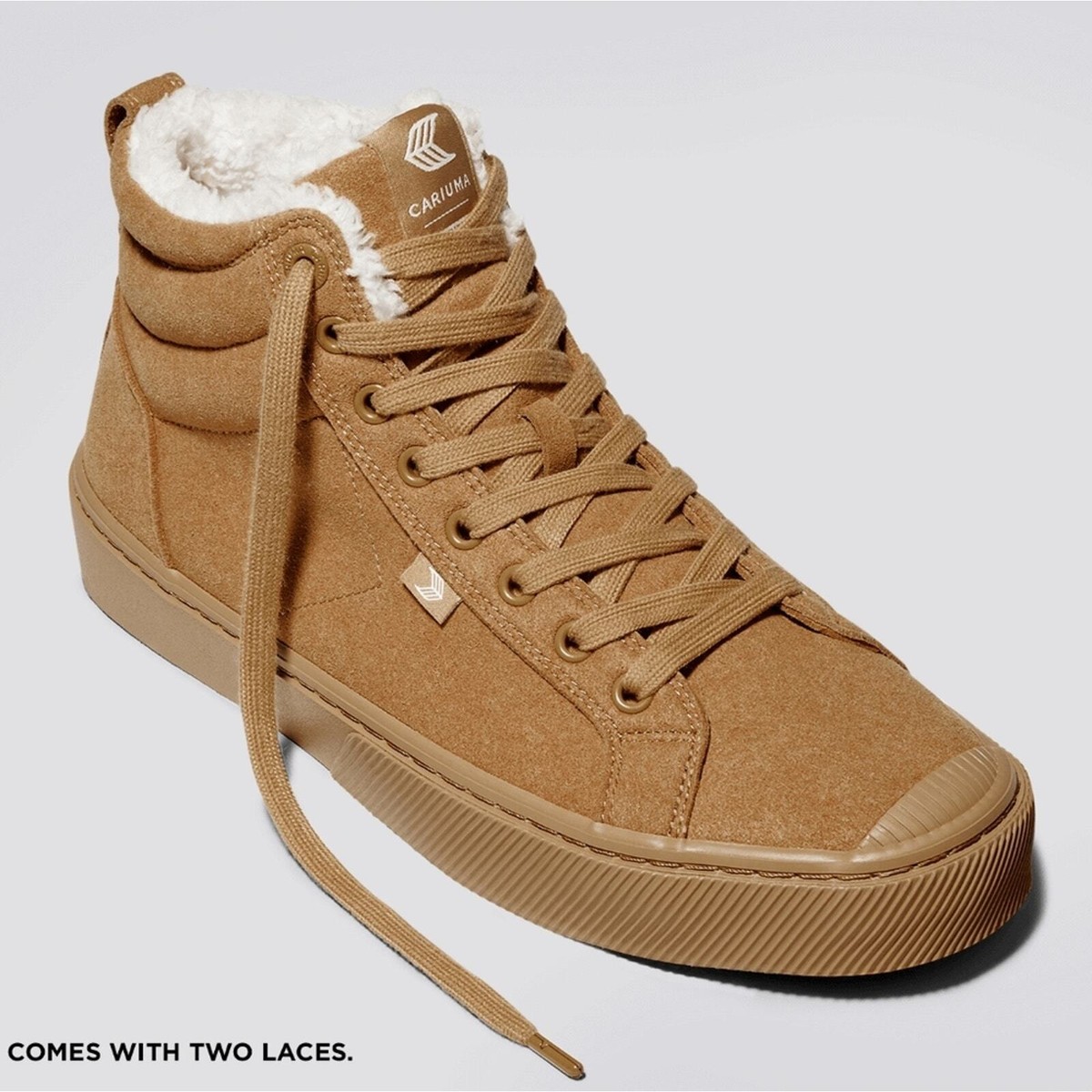 Women's Sz 10 CARIUMA Hi-top Sherpa Therma Camel Vegan Suede Boot