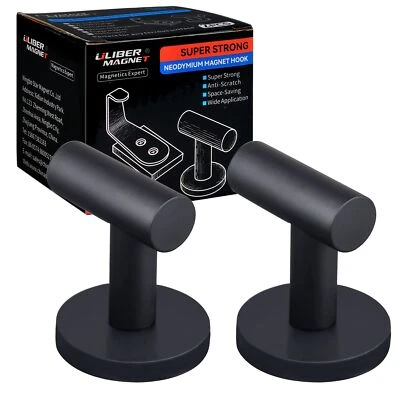 ULIBERMAGNET Strong Magnetic Coat Hooksheavy Duty Rubber Coated Magnets Hook For Metaldoorgri