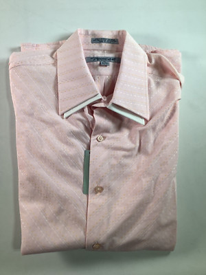Mens Twist Platinum Pink Button Up Shirt XL NEW