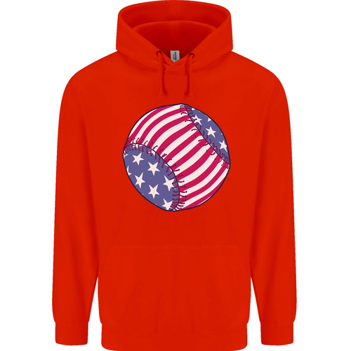 Baseball USA Stars and Stripes American Flag Childrens Kids Hoodie - Picture 22 of 88
