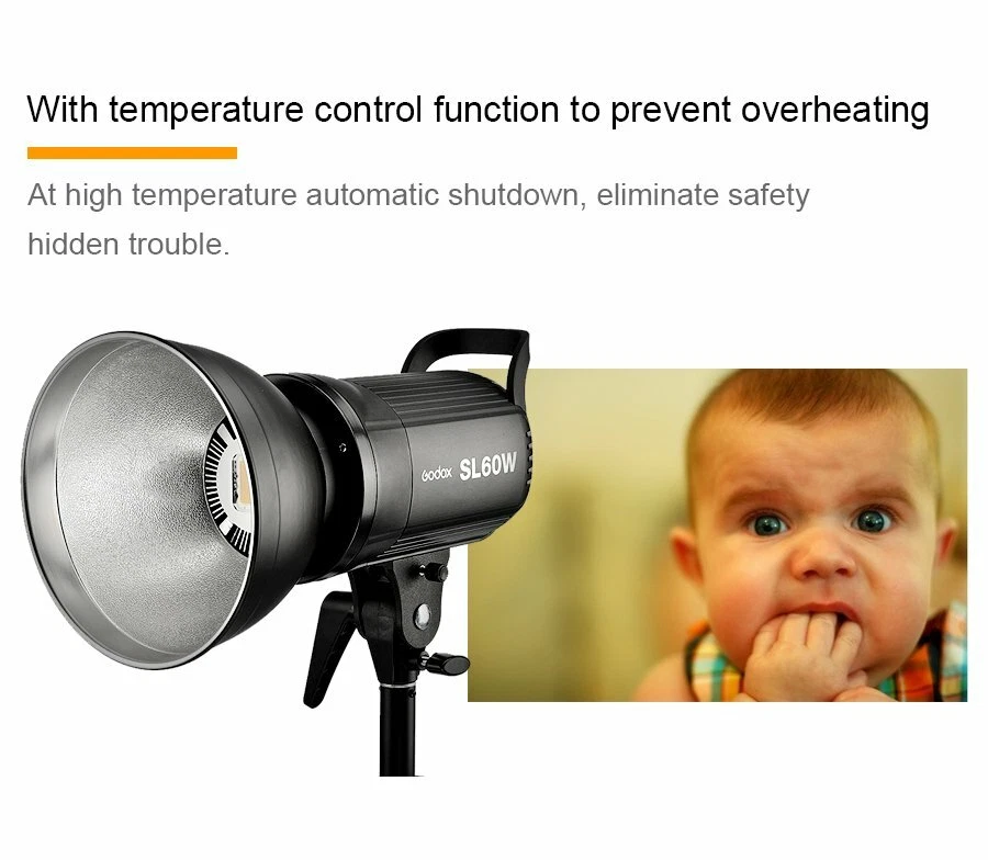 美国 2 x Godox SL 60W 5600K 工作室摄影 LED 视频灯照明 f 婚礼 — 第 3/4 张图片