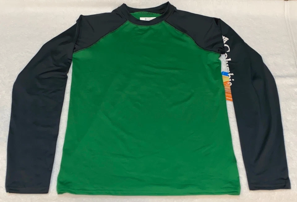 Camisa COLUMBIA Omni Shade Steamboat Rock L/S verde Sunguard meninos jovens P M G - Imagem 3 de 4