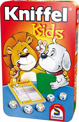 Schmidt Spiele 51245 BMM Kniffel Kids, Bring Mich mit Spiel in der Metalldose