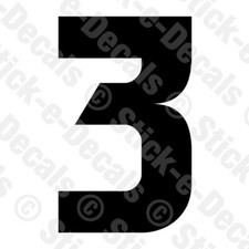 Number Three 3 Vinyl Die Cut Decal Sticker - RACING NUMBER Custom - BEN