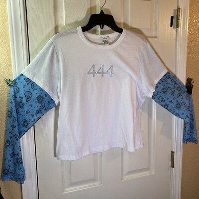 Rue 21 Women Plus 2X Top T-Shirt Sheer Sleeves Moon Sun Butterfly Tee Rhinestone