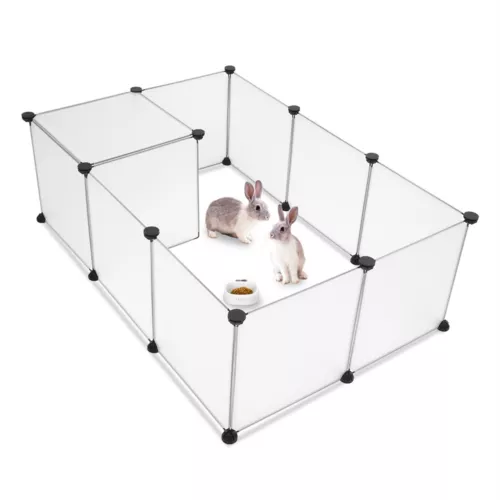 Pet Playpen Portable Plastic Yard Fence Small Animals, Puppy Kennel Crate Fence - Bild 1 von 11