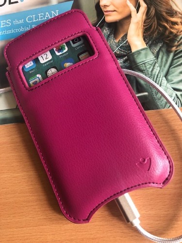 IPHONE 13 Pro Étui Rouge Cuir Désinfectantes Écran Nettoie Doublure Kills 99.9% - Photo 2 sur 6