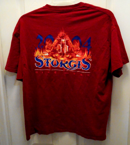 Camisa Sturgis Bike Week Fire Cycle Y2K Vintage 2004 Para Hombre Grande De Colección Bolsillo - Imagen 5 de 5