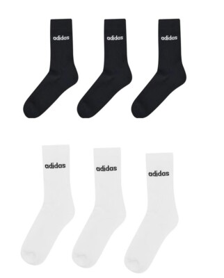 ADIDAS PAIR PACK BOYS/MENS/LADIES CREW SOCKS SPORTS SOCKS 3/4 LENGTH  SPORTS