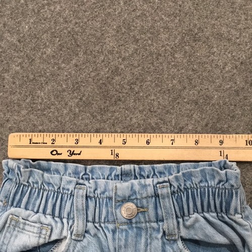 Cat & Jack Girls Sz 4 Paperbag High Waisted Denim Jeans Stretch - Picture 6 of 7