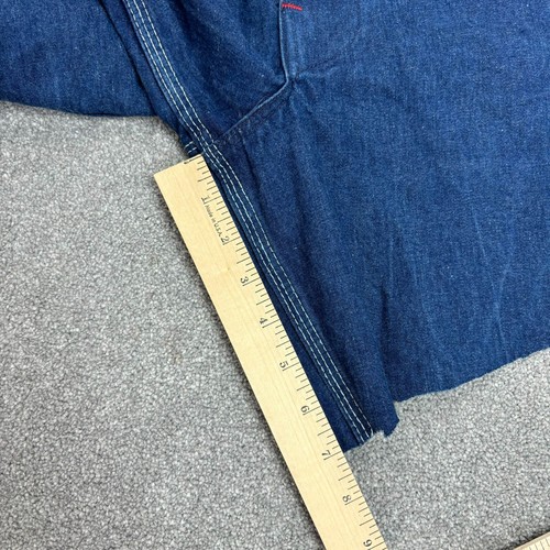Dickies Dungarees Adult 31x7 Blue Bib Overalls Denim Workwear Cut Offs Mens - Picture 6 of 9
