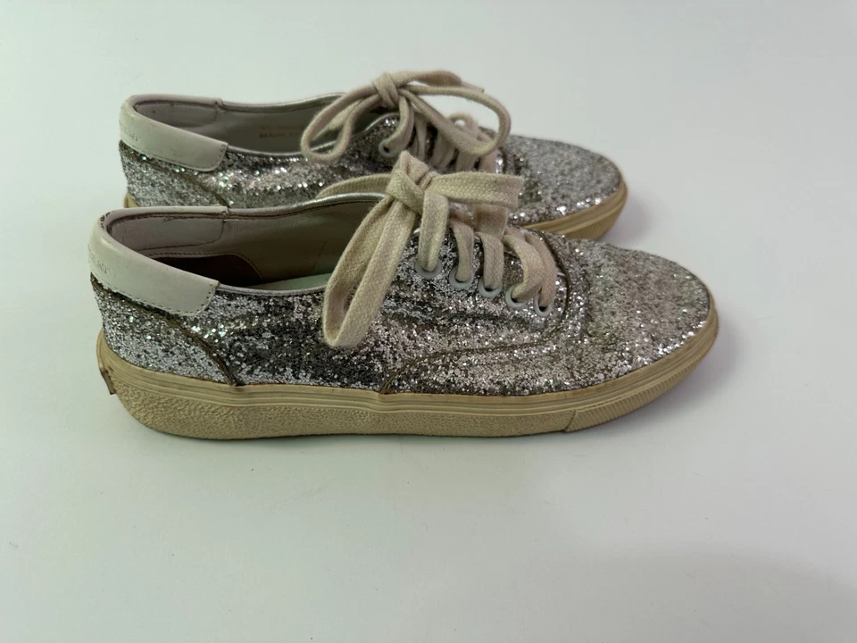 Zapatillas SAINT LAURENT Piel de becerro Cristal Brillo 37 Plateadas Foto 2 de 4