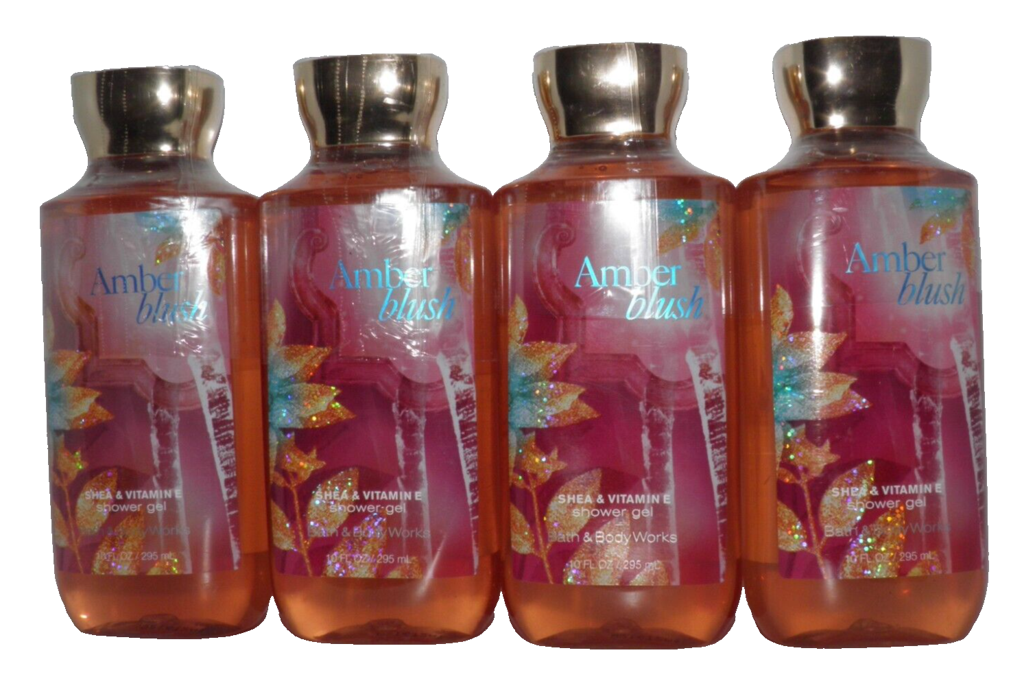 4 BATH & BODY WORKS  Amber Blush Shower Gel Body Wash Sealed ORIGINAL FORMULA