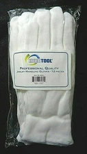 EuroTool XL Cotton Gloves For Coins, Jewelry and Collectibles 12 Per Bag.