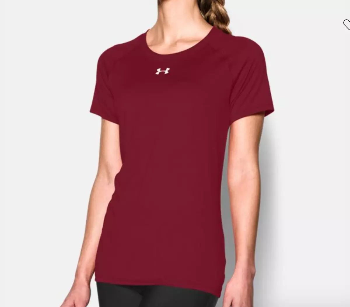 Under Armour Women's Locker Short Sleeve T-Shirt Cardinal Gym, Yoga,  Exercise