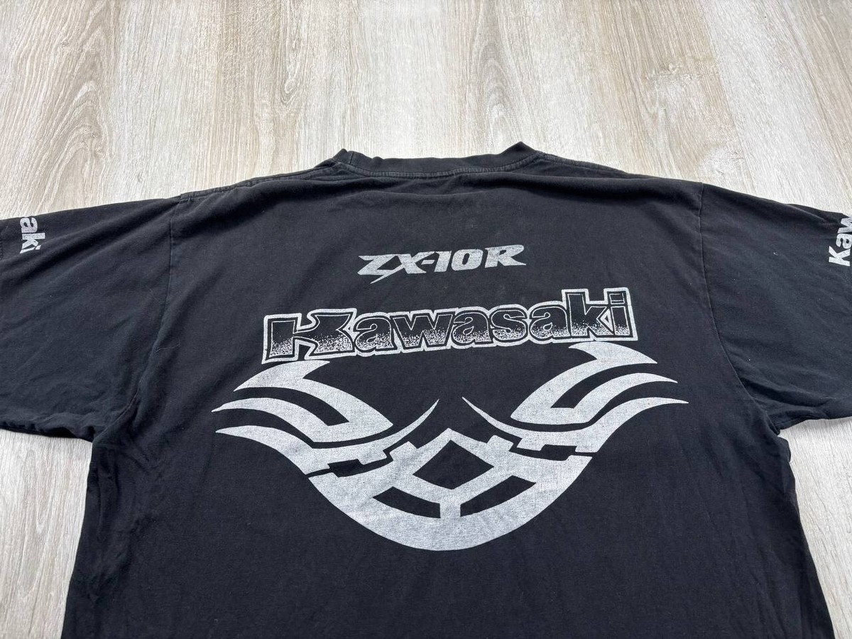 Mens vintage t shirt Kawasaki ZX-10R Size XL Color Black | eBay